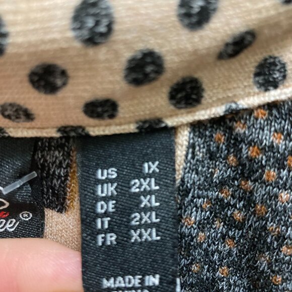 Attitudes by Renee Tunic size 1X color--Brown/Black - Picture 4 of 9